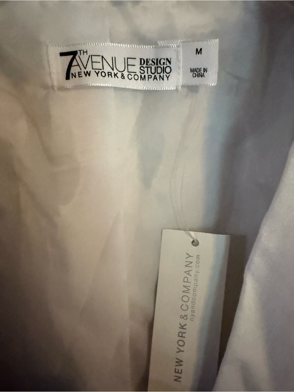 New York & Company White Tie-Waist Cap Sleeve Blazer - Picture 2 of 4